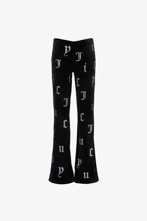 Juicy Couture Briah Flared-leg Mid-rise Velour Trousers