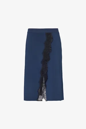 Stella McCartney Split-hem Ribbed-waist Mid-rise Knitted Midi Skirt