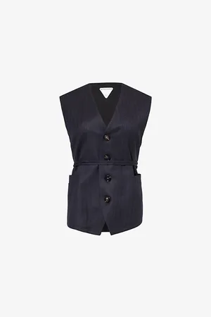 Bottega Veneta Striped V-neck Wool Gilet