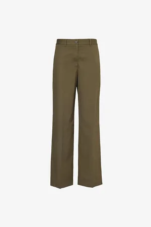 THEORY Cropped-fit Slip-pocket Stretch-cotton Trousers