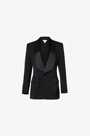 Bottega Veneta Satin-lapel Single-breasted Wool Blazer
