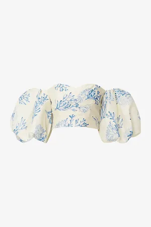 By Malina Amira Cropped Lyocell-blend Top