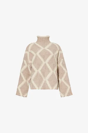 Bottega Veneta Diamond Pattern-intarsia Relaxed-fit Wool Jumper