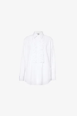 Bottega Veneta Frilled-panel Regular-fit Cotton-poplin Shirt