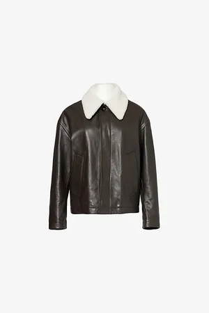 Bottega Veneta Shearling-collar Regular-fit Leather Jacket