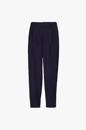 Giorgio Armani Tapered-leg High-rise Relaxed-fit Wool Trousers