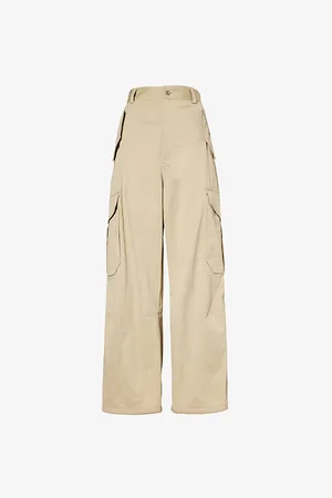 Bottega Veneta Flap-pocket Straight-leg High-rise Cotton-blend Trousers