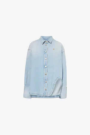 The Attico Dropped-shoulder Relaxed-fit Denim Jacket
