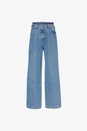 The Attico Relaxed-fit Wide-leg Mid-rise Jeans