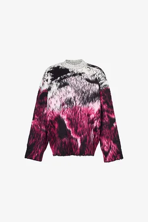 The Attico Graphic-pattern Jacquard Wool-blend Knitted Jumper