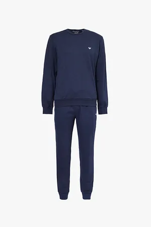 Emporio Armani Brand-print Cotton-jersey Pyjama Set