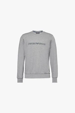 Emporio Armani Relaxed-fit Crewneck Cotton-blend Stretch-jersey Sweatshirt