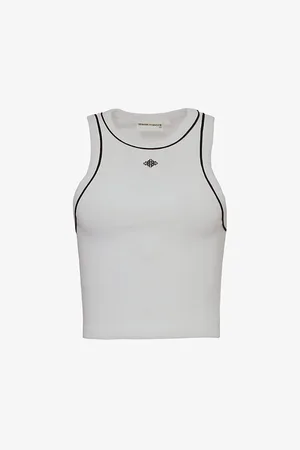 The Couture Club Embroidered Slim-fit Stretch-cotton Top