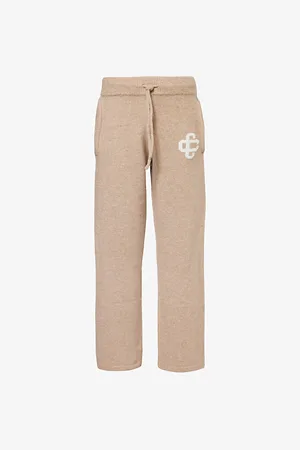 The Couture Club Logo-intarsia Relaxed-fit Knitted Trousers