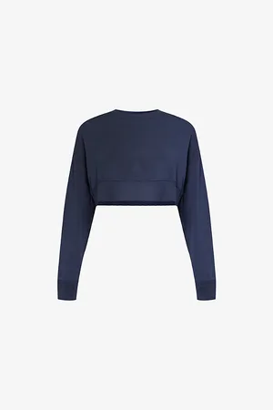 Splits59 Noah Fleece-texture Cropped Stretch-jersey Sweatshirt