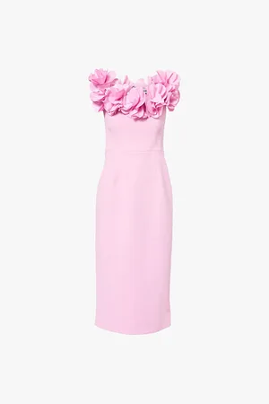 Rebecca Vallance Odetta Floral-appliqué Stretch-woven Midi Dress