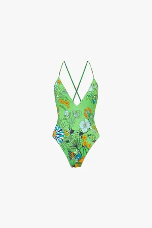 Camilla Floral-pattern Stretch Recycled-polyamide Swimsuit