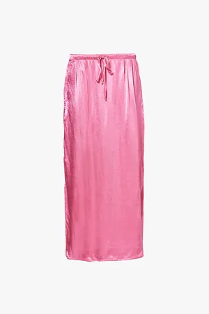 Bella Dahl Pleated Relaxed-fit Satin Maxi Skirt