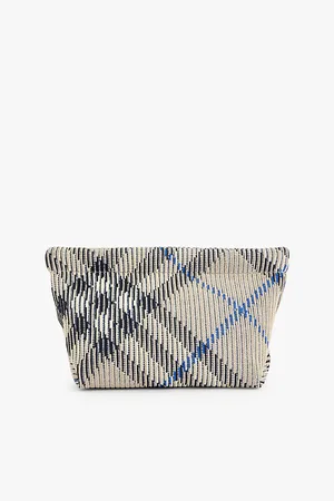 Burberry Check-print Knitted Clutch Bag