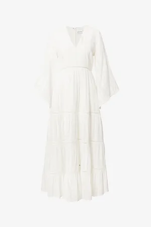 By Malina Vanessa V-neck Cotton Maxi Dress