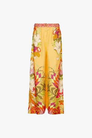 Camilla Pleated Wide-leg High-rise Silk-satin Trousers