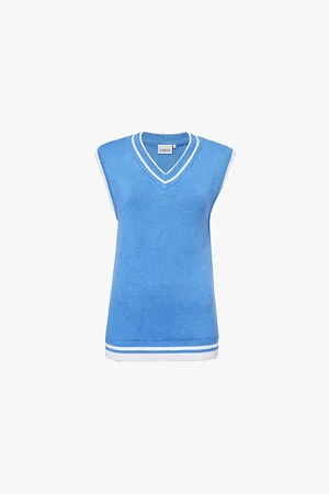 LMND Colour-block Contrast-stripe Cotton-blend Knitted Vest
