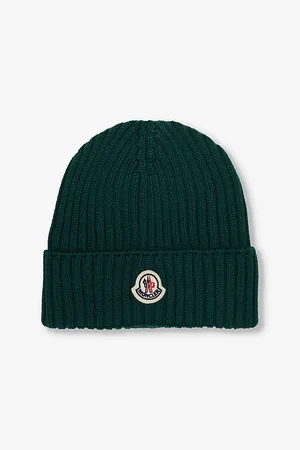 Moncler Brand-patch Ribbed Knitted Beanie Hat 4-10 Years