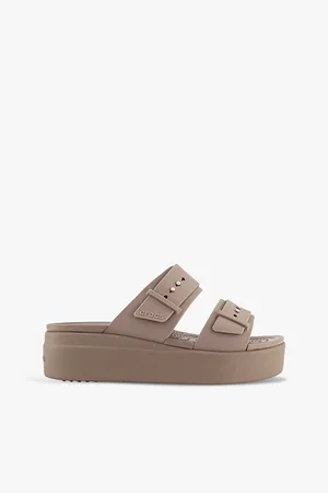 Crocs Brooklyn Buckle Low-wedge Rubber Sandals