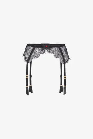Agent Provocateur Lorna Bow-embellished Lace Suspenders