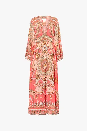 Camilla Plunge-neck Silk-crepe Maxi Dress