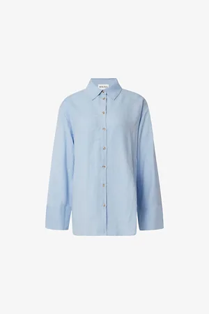 By Malina Plum Relaxed-fit Linen-blend Shirt