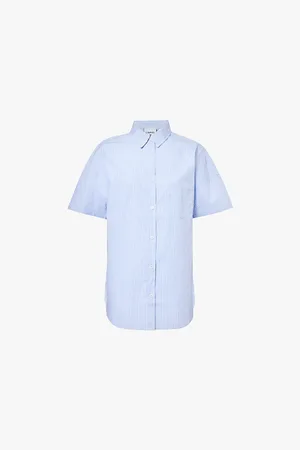 LMND Stripe-print Short-sleeve Cotton Mini Dress