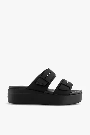Crocs Brooklyn Buckle Low-wedge Rubber Sandals