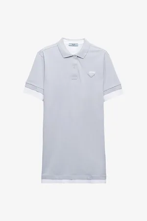 Prada Logo-patch Short-sleeve Piqué-cotton and Jersey Mini Dress