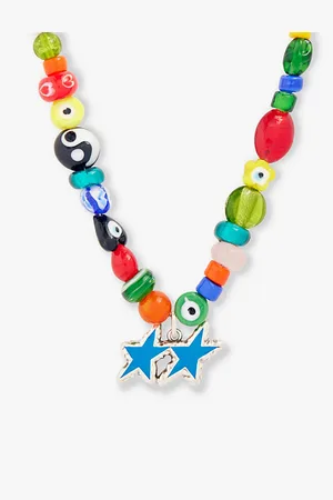 TWOJEYS Stars Beaded Silver-plated Brass Necklace