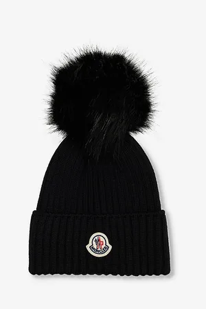 Moncler Brand-patch Bobble Wool-knit Beanie Hat 4-10 Years
