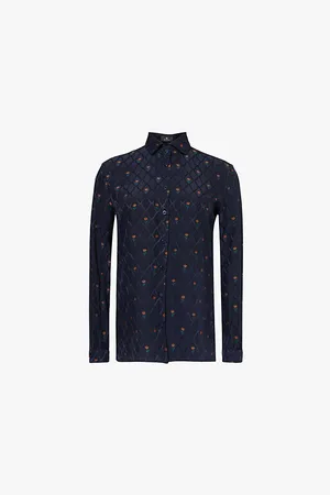 Etro Floral-embroidered Slim-fit Woven-blend Shirt