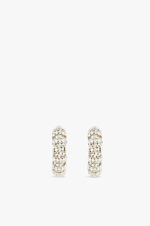Pearl Octopuss. Y Fat Diamond Sterling- and Glass Hoop Earrings