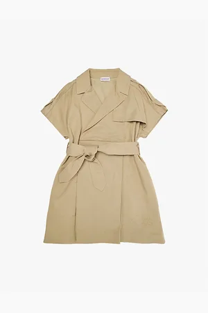 Burberry Wrap-front Belted-waist Woven-blend Dress
