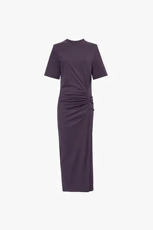 Isabel Marant Lexia Ruched-front Organic-cotton Midi Dress