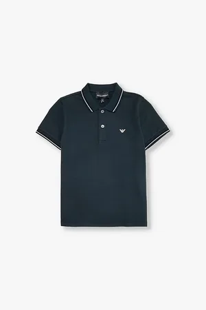 Emporio Armani Classic Logo-print Stretch-cotton Polo Shirt 4-16 Years