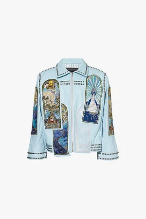 Who Decides War by Ev Bravado Eternity Rhinestone-embellished Leather Jacket
