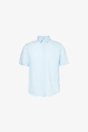 THEORY Irving Curved-hem Regular-fit Linen Shirt