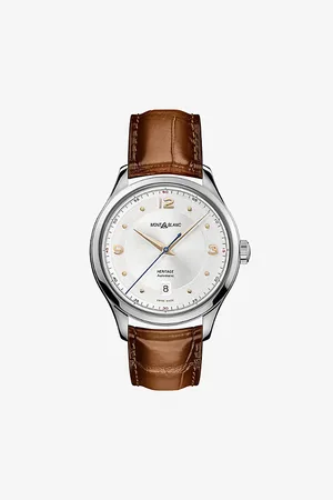 Montblanc 128672 Heritage Stainless-steel and Leather Automatic Watch