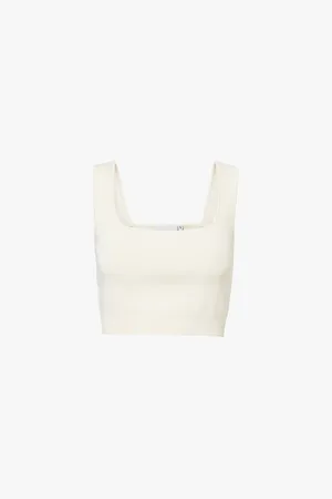 LMND Square-neck Cropped Knitted Top