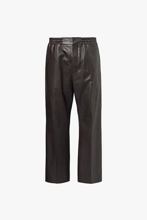 Bottega Veneta Straight-leg High-rise Relaxed-fit Leather Trousers
