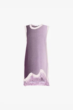 PH5 Daisy A-line Fringe-embellished Stretch-recycled-viscose Blend Mini Dress