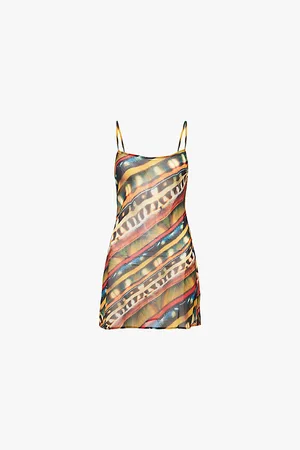 SIEDRES Mecy Abstract-pattern Mesh Mini Dress