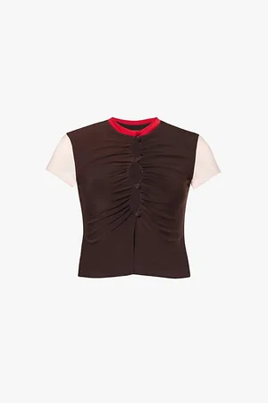 SIEDRES Karm Colour-block Stretch-woven Jersey Top