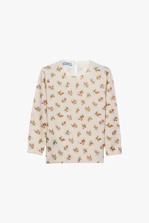 Prada Floral-print Round-neck Wool Jumper